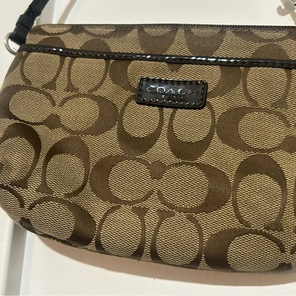 Coach Brown Signature Wristlet - Picture 2 of 4